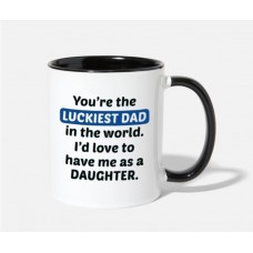 Luckiest Dad Daughter White/Black Mugs